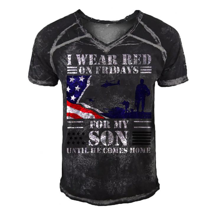 Veteran Red Fridays For Veteran Military Son Remember Everyone Deployed 98 Navy Soldier Army Military Men's Short Sleeve V-neck 3D Print Retro Tshirt