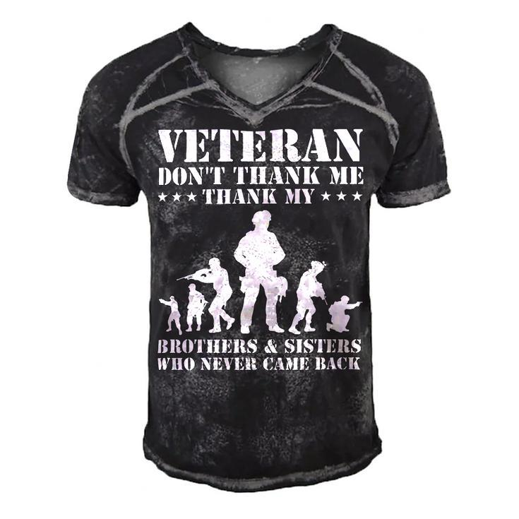 Veteran Veteran Dont Thank Me Thank Brothers And Sisters Never Came Back 134 Navy Soldier Army Military Men's Short Sleeve V-neck 3D Print Retro Tshirt