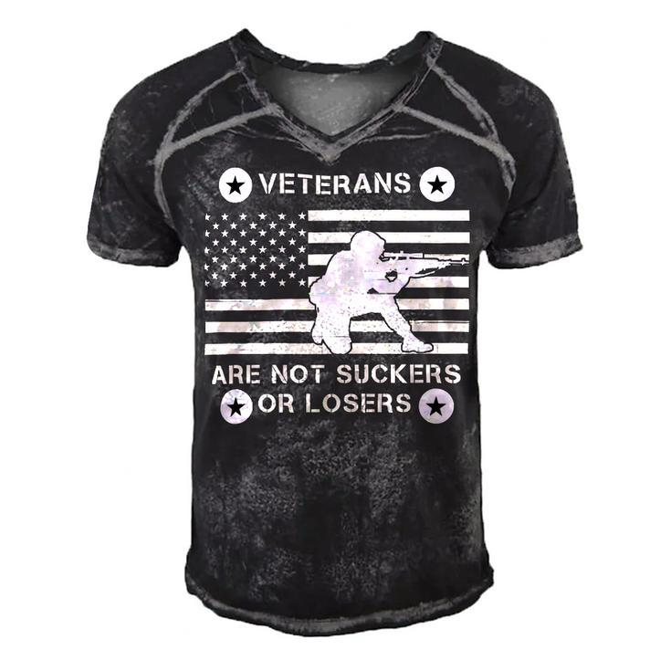 Veteran Veterans Are Not Suckers Or Losers 214 Navy Soldier Army Military Men's Short Sleeve V-neck 3D Print Retro Tshirt