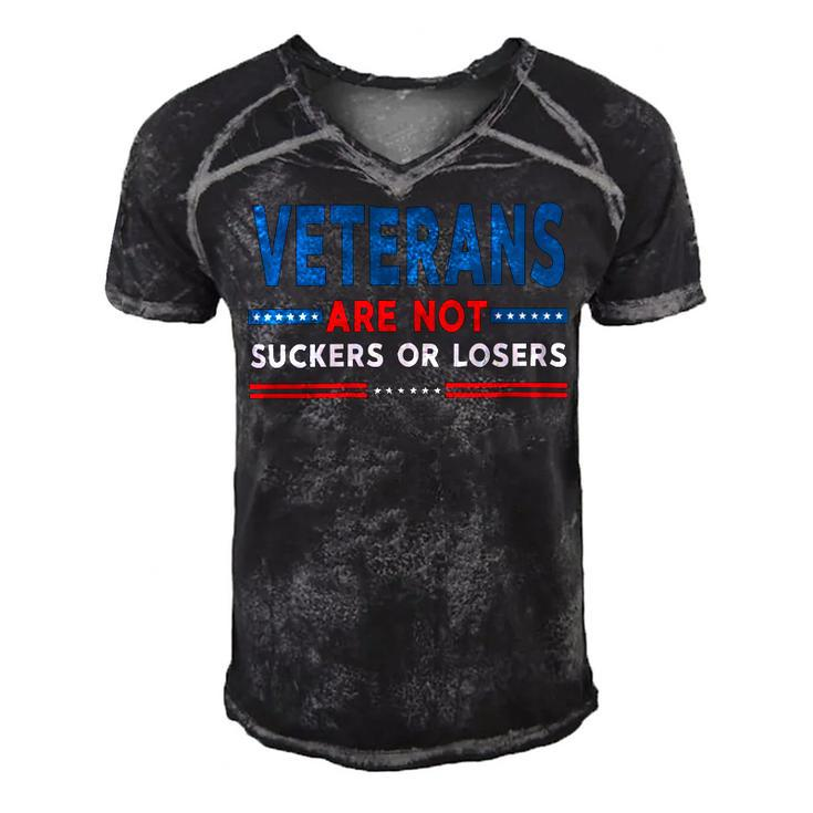 Veteran Veterans Are Not Suckers Or Losers 220 Navy Soldier Army Military Men's Short Sleeve V-neck 3D Print Retro Tshirt