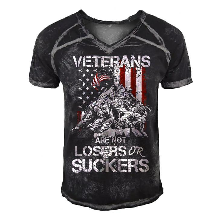 Veteran Veterans Are Not Suckers Or Losers 32 Navy Soldier Army Military Men's Short Sleeve V-neck 3D Print Retro Tshirt