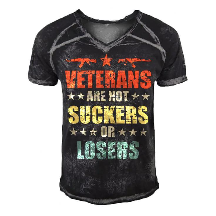 Veteran Veterans Day Are Not Suckers Or Losers 136 Navy Soldier Army Military Men's Short Sleeve V-neck 3D Print Retro Tshirt