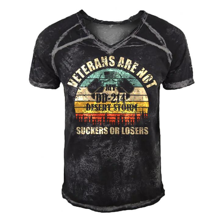 Veteran Veterans Day Are Not Suckers Or Losersmy Dd214 Dessert Storm 137 Navy Soldier Army Military Men's Short Sleeve V-neck 3D Print Retro Tshirt