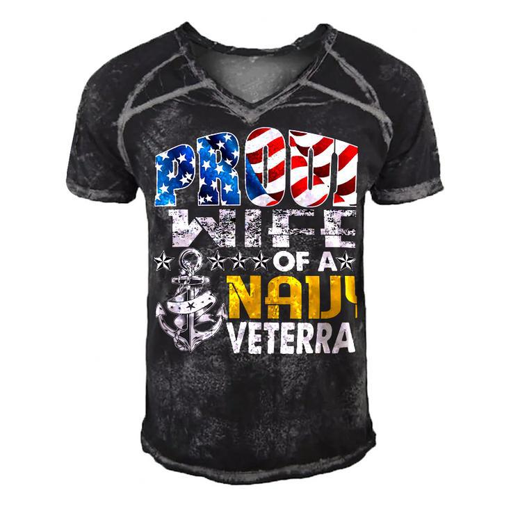 Veteran Veterans Day Proud Wife Of A Navy Veteran Vintage Veterans Day 105 Navy Soldier Army Military Men's Short Sleeve V-neck 3D Print Retro Tshirt
