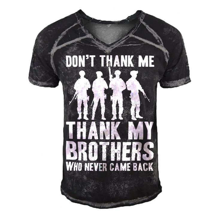Veteran Veterans Day Thank My Brothers Who Never Came Back 522 Navy Soldier Army Military Men's Short Sleeve V-neck 3D Print Retro Tshirt