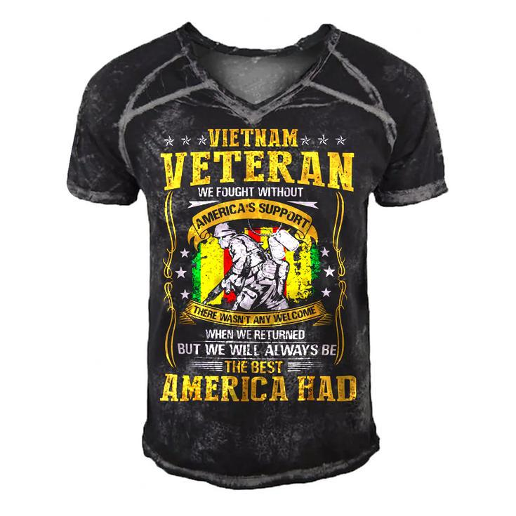 Veteran Veterans Day Vietnam Veteran We Fought Without Americas Support 95 Navy Soldier Army Military Men's Short Sleeve V-neck 3D Print Retro Tshirt