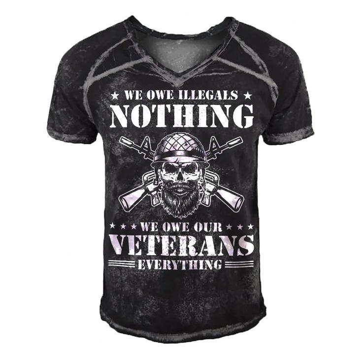 Veteran Veterans Day We Owe Our Veterans Everthing 112 Navy Soldier Army Military Men's Short Sleeve V-neck 3D Print Retro Tshirt