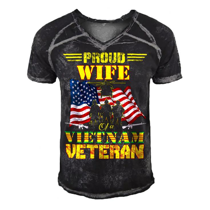 Veteran Veterans Day Womens Proud Wife Of A Vietnam Veteran For 70 Navy Soldier Army Military Men's Short Sleeve V-neck 3D Print Retro Tshirt