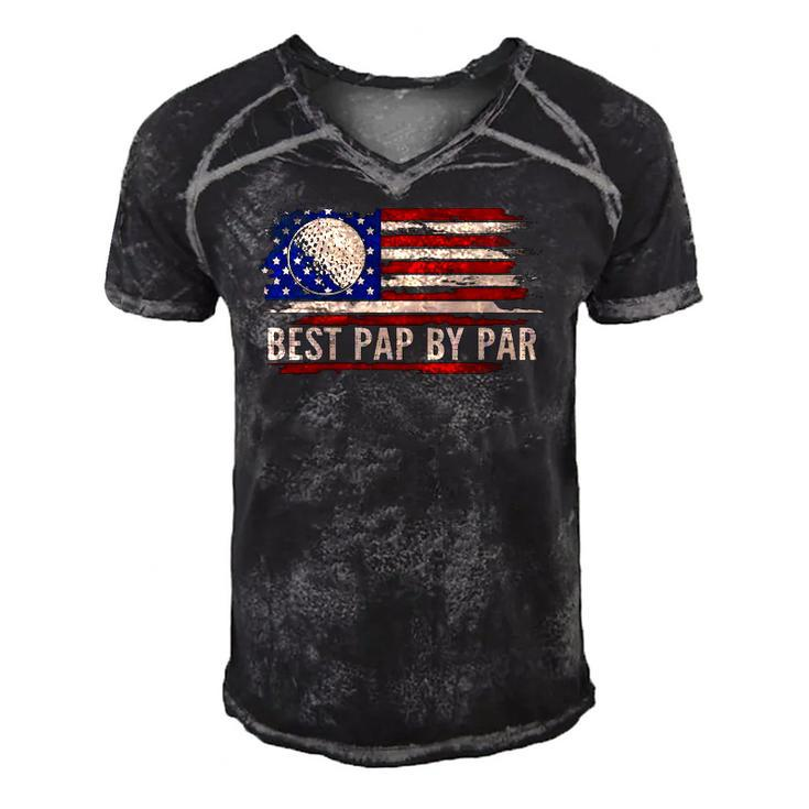 Vintage Best Pap By Par American Flag Golf Golfer Gift Men's Short Sleeve V-neck 3D Print Retro Tshirt