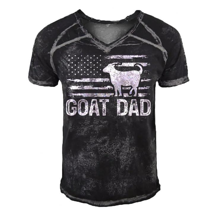 Vintage Goat Dad Retro American Flag Goat 4Th Of July  Men's Short Sleeve V-neck 3D Print Retro Tshirt