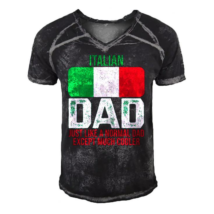 Vintage Italian Dad Italy Flag Design For Fathers Day Men's Short Sleeve V-neck 3D Print Retro Tshirt