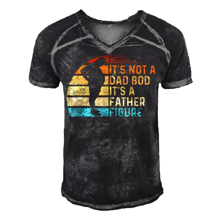 Vintage Its Not A Dad Bod Its Father Figure Design  Men's Short Sleeve V-neck 3D Print Retro Tshirt