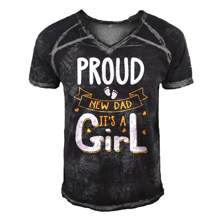 Vintage Proud New Dad Its A Girl Father Daughter Baby Girl Men's Short Sleeve V-neck 3D Print Retro Tshirt