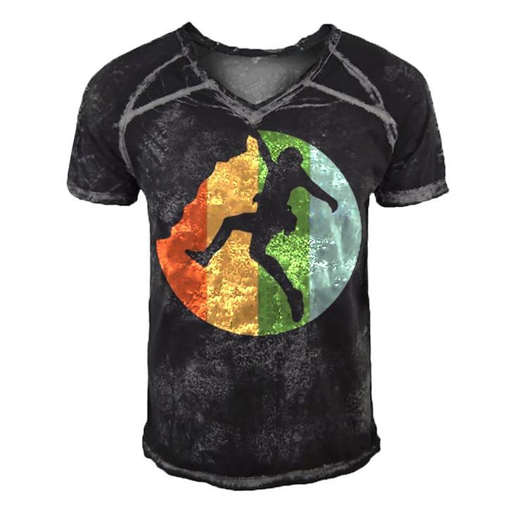 Vintage Retro Rock Climber 177 Shirt Men's Short Sleeve V-neck 3D Print Retro Tshirt