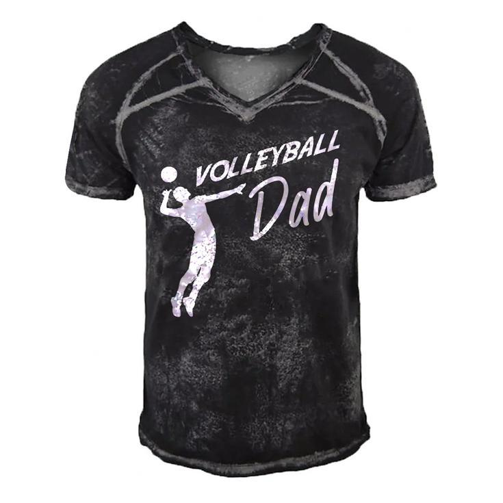 Volleyball Father Volleyball Dad Fathers Day Men's Short Sleeve V-neck 3D Print Retro Tshirt