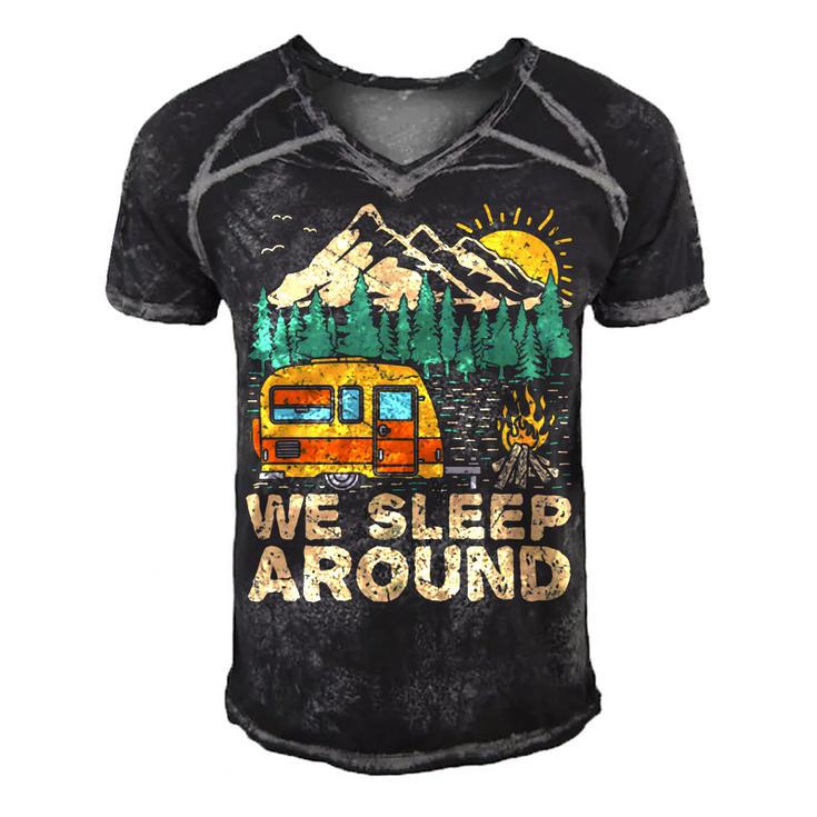 We Sleep Funny Camping Men's Short Sleeve V-neck 3D Print Retro Tshirt