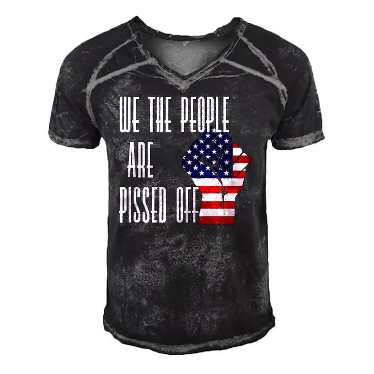 We The People Are Pissed Off - America Flag Men's Short Sleeve V-neck 3D Print Retro Tshirt
