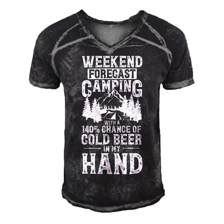 Weekend Forecast Camping With A Chance Active 24 Shirt Men's Short Sleeve V-neck 3D Print Retro Tshirt