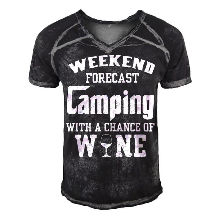 Weekend Forecast Camping With Wine 12 Shirt Men's Short Sleeve V-neck 3D Print Retro Tshirt