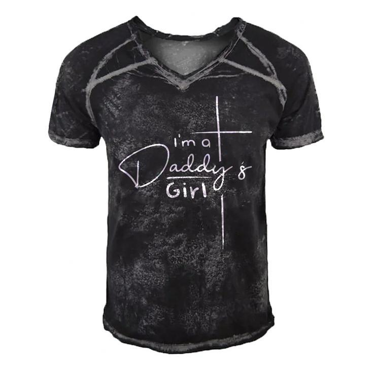 Womens Im A Daddys Girl - Christian Gifts - Funny Faith Based V-Neck Men's Short Sleeve V-neck 3D Print Retro Tshirt