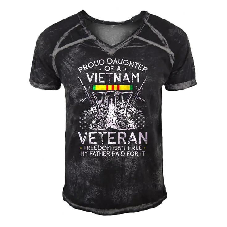 Womens Proud Daughter Of A Vietnam Veteran Freedom Isnt Free V-Neck Men's Short Sleeve V-neck 3D Print Retro Tshirt