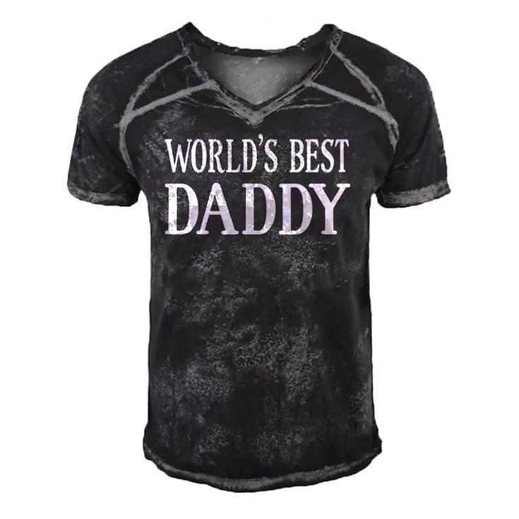 Worlds Best Daddy Fathers Day Gifts Idea For Dad Men's Short Sleeve V-neck 3D Print Retro Tshirt