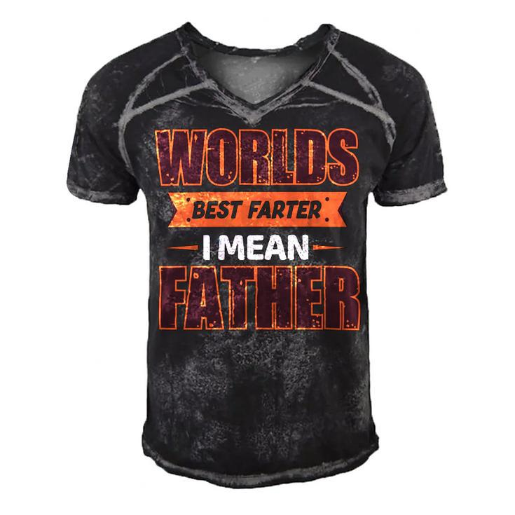 Worlds Best Farter Ever I Mean Father Fathers Day T Shirts Men's Short Sleeve V-neck 3D Print Retro Tshirt