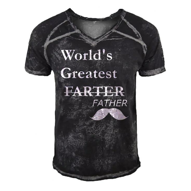 Worlds Greatest Farter-Funny Fathers Day Gift For Dad Men's Short Sleeve V-neck 3D Print Retro Tshirt