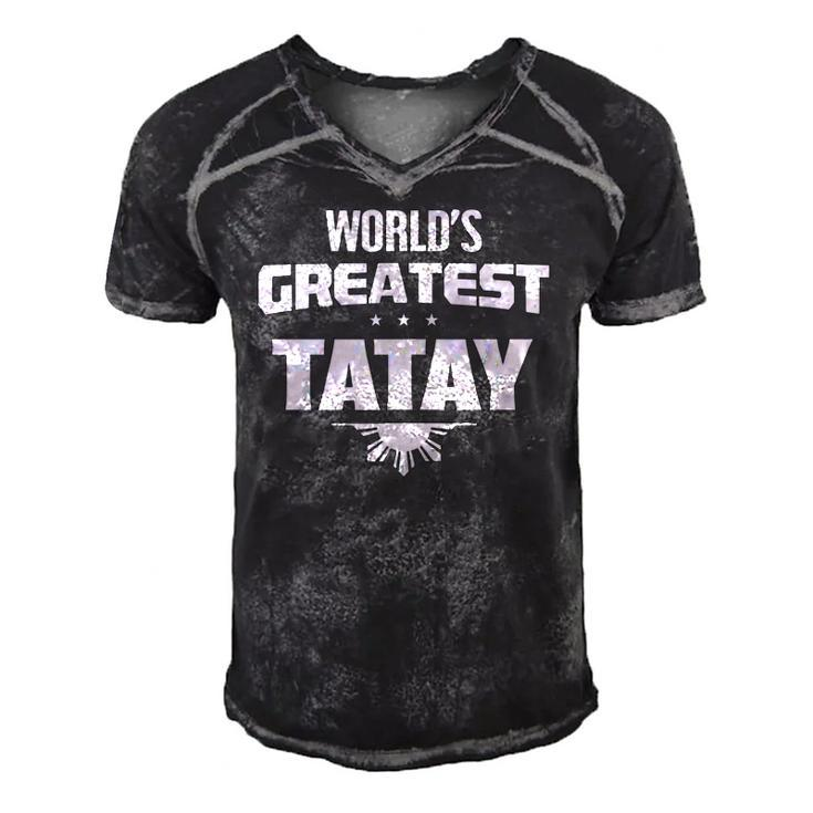 Worlds Greatest Tatay - Filipino Flag Men's Short Sleeve V-neck 3D Print Retro Tshirt