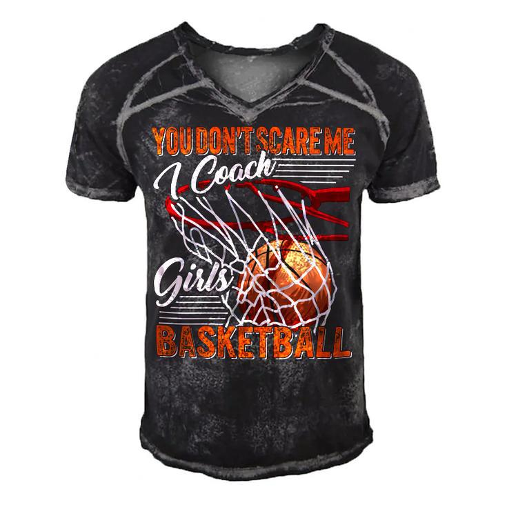 You Dont Scare Me I Coach Girls Sport Coashing For Womenbasketball Lover Basketball Men's Short Sleeve V-neck 3D Print Retro Tshirt