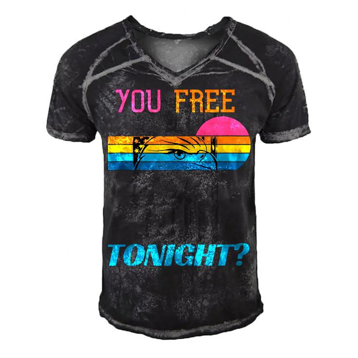You Free Tonight 4Th Of July Retro American Bald Eagle  Men's Short Sleeve V-neck 3D Print Retro Tshirt