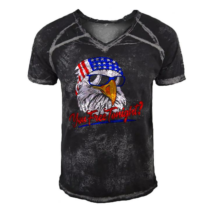 You Free Tonight Bald Eagle American Flag Happy 4Th Of July Men's Short Sleeve V-neck 3D Print Retro Tshirt
