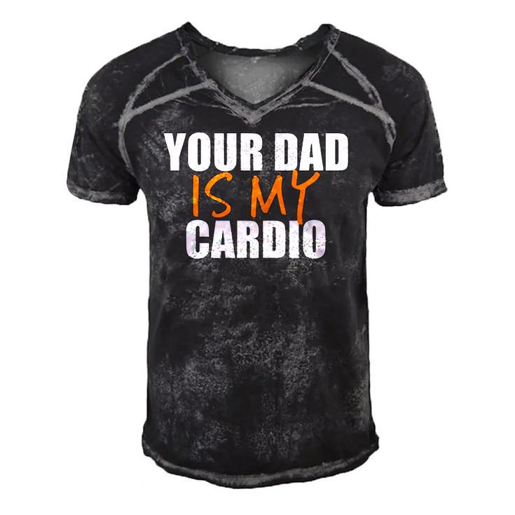 Your Dad Is My Cardio Back Print  Men's Short Sleeve V-neck 3D Print Retro Tshirt