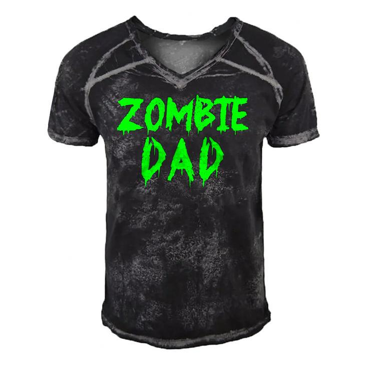 Zombie Dad Funny Zombie Parents Zombie Dad Men's Short Sleeve V-neck 3D Print Retro Tshirt
