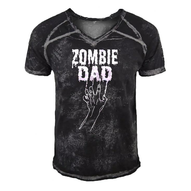 Zombie Dad Halloween Father Costume Adults Men's Short Sleeve V-neck 3D Print Retro Tshirt