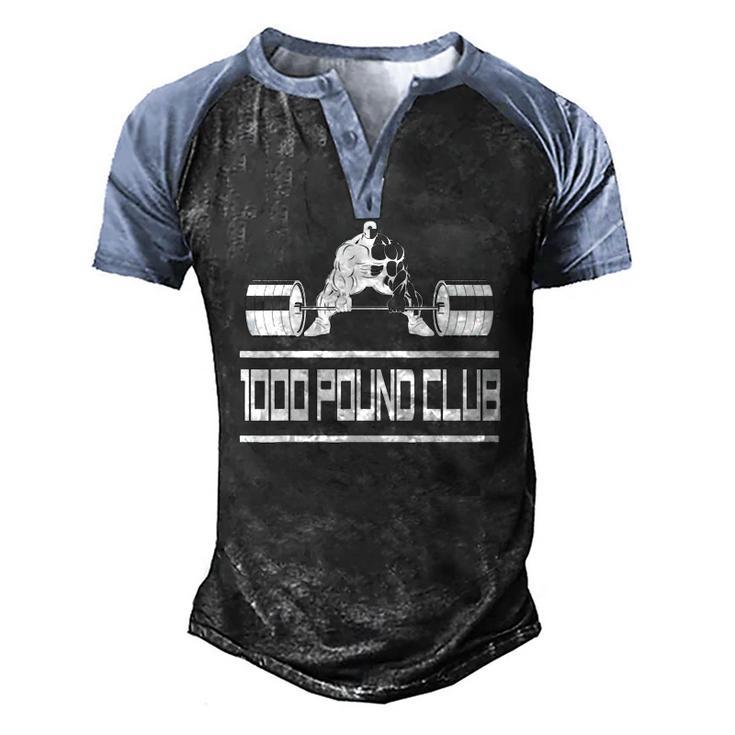 1000 Pound Club Gym & Powerlifting Men's Henley Raglan T-Shirt