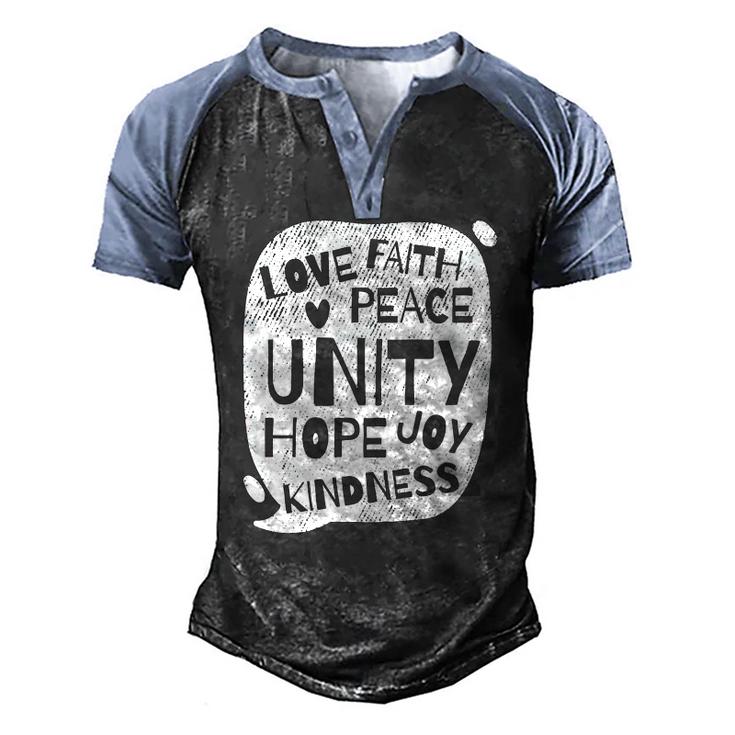 Unity Day Orange Peace Love Spread Kindness Men's Henley Raglan T-Shirt