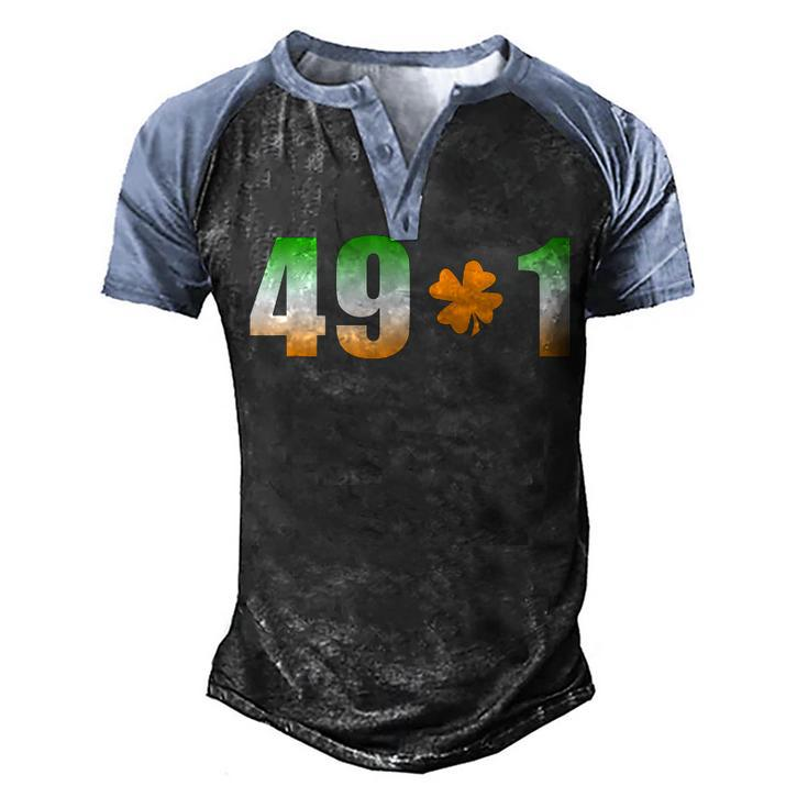 49-1 Irish Shamrock Boxing Fan  Men's Henley Shirt Raglan Sleeve 3D Print T-shirt