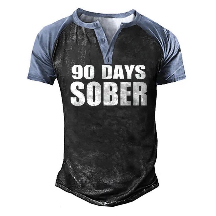 90 Days Sober 3 Months Sobriety Accomplishment Men's Henley Raglan T-Shirt