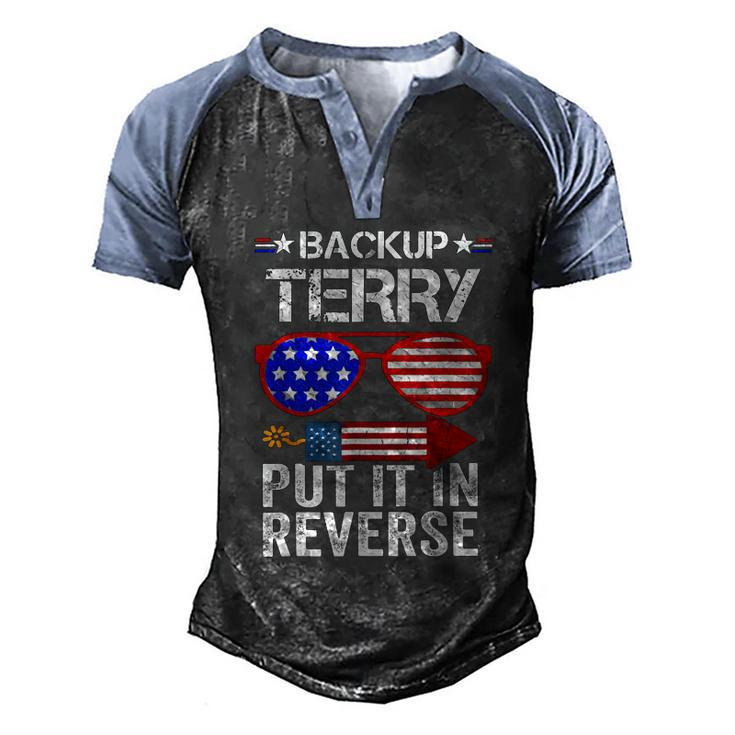 Back It Up Terry American Flag Usa 4Th Of July Sunglasses  Men's Henley Shirt Raglan Sleeve 3D Print T-shirt