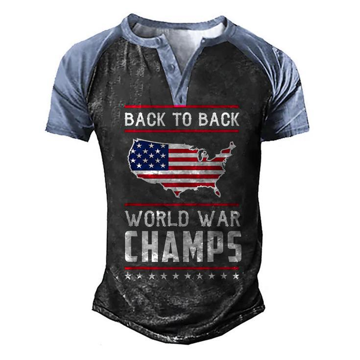 Back To Back Undefeated World War Champs   Men's Henley Shirt Raglan Sleeve 3D Print T-shirt