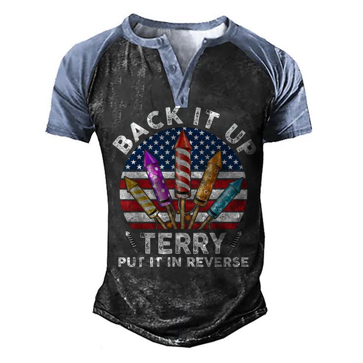 Back Up Terry Put It In Reverse 4Th Of July Vintage  Men's Henley Shirt Raglan Sleeve 3D Print T-shirt