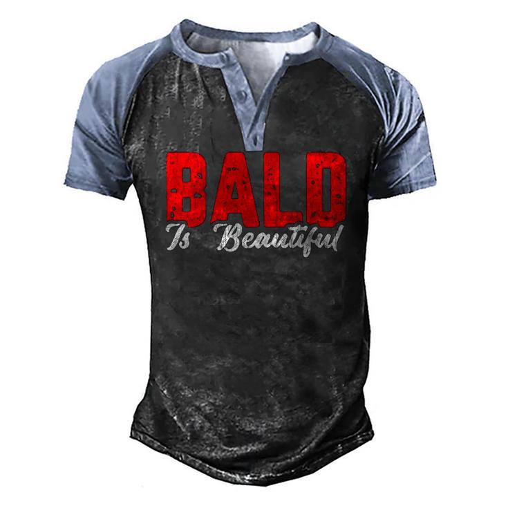 Mens Bald Beautiful Graphic Men's Henley Raglan T-Shirt