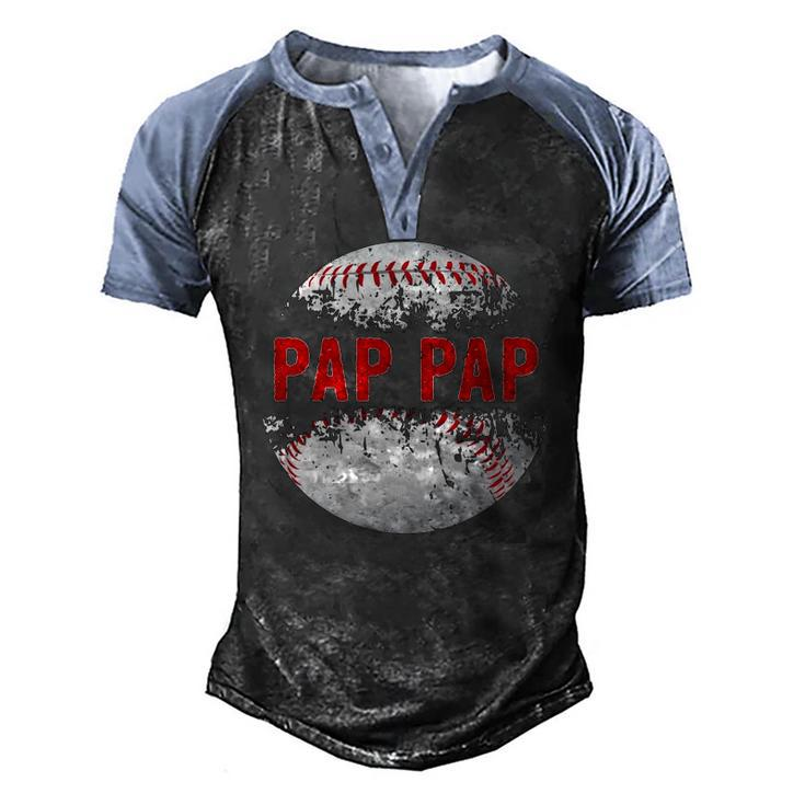 Baseball Softball Lover Ball Pap Pap Fathers Day Dad Papa Men's Henley Raglan T-Shirt