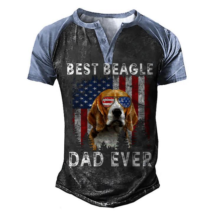 Best Boxer Dad Ever American Flag Fathers Day 4Th Of July   Men's Henley Shirt Raglan Sleeve 3D Print T-shirt