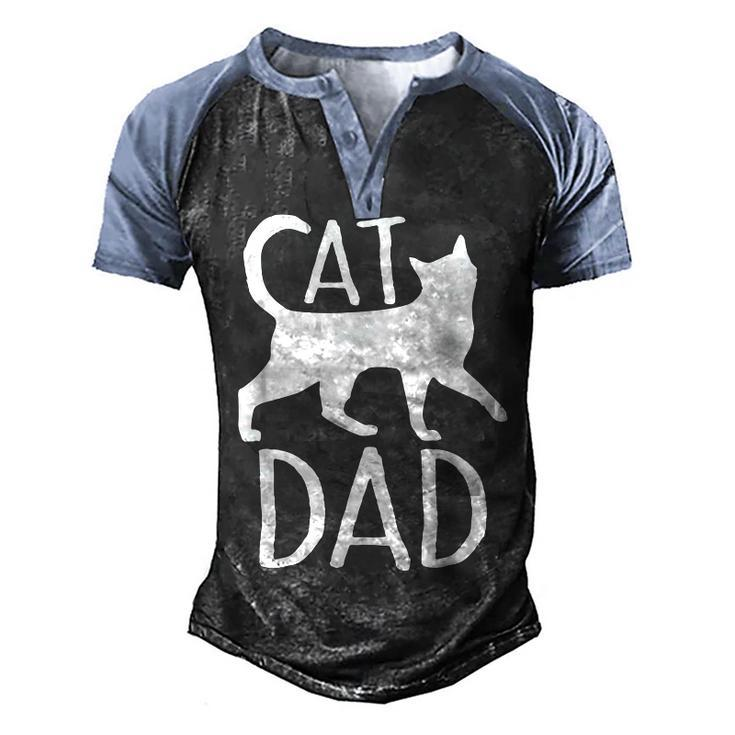 Best Cat Dad  Fathers Day Kitty Daddy Papa Christmas  V3 Men's Henley Shirt Raglan Sleeve 3D Print T-shirt