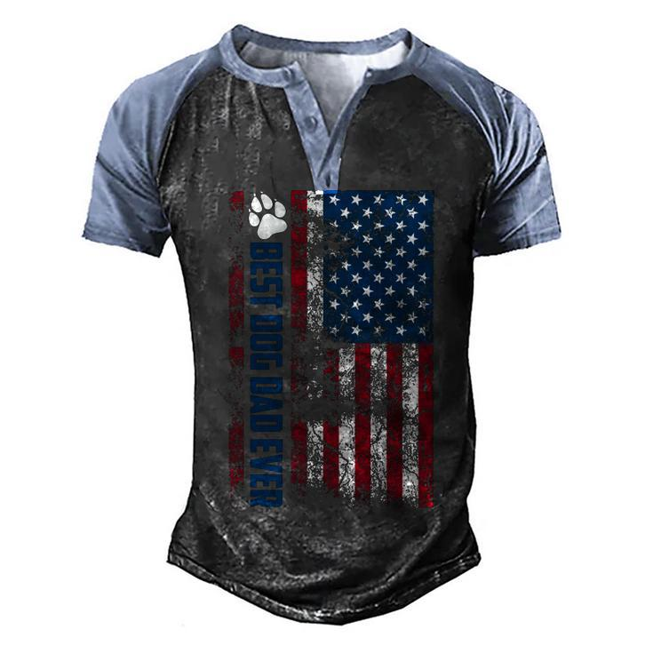 Best Dog Dad Ever | Cute Fathers Day Funny 4Th Of July Gift  Men's Henley Shirt Raglan Sleeve 3D Print T-shirt