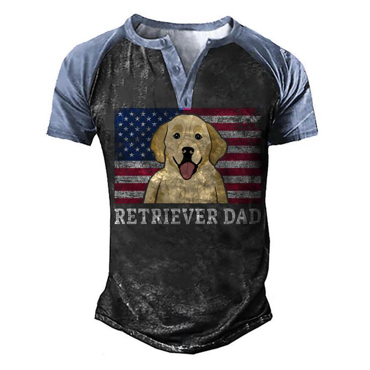 Best Retriever Dad Ever American Flag 4Th Of July Patriotic  Men's Henley Shirt Raglan Sleeve 3D Print T-shirt