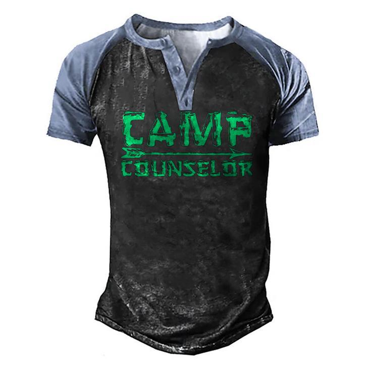 Camp Counselor Camping Camper Men's Henley Raglan T-Shirt