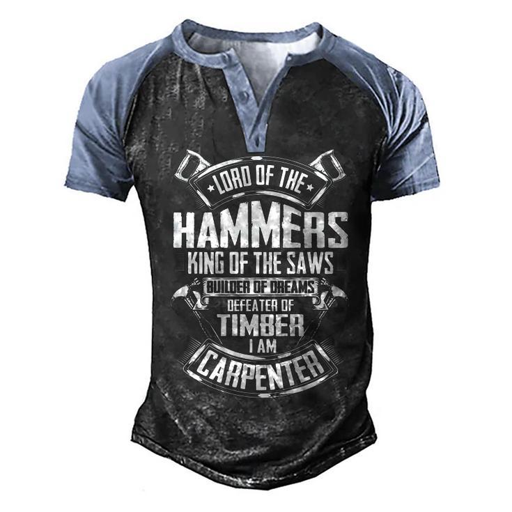 Carpentry Lord Of The Hammers Wright Carpenter  Men's Henley Shirt Raglan Sleeve 3D Print T-shirt